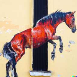 a horse, wall mural by Ernest Zacharevic generated by DALL·E 2